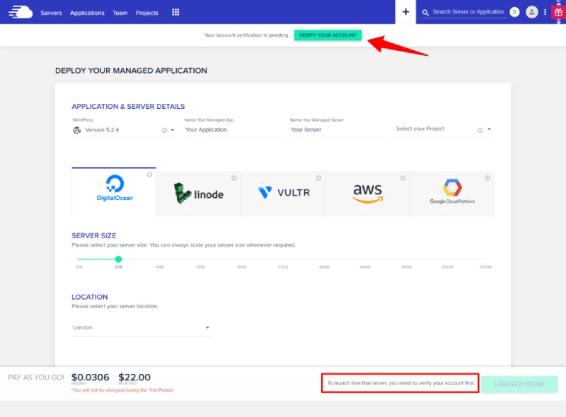 Cloudways verification